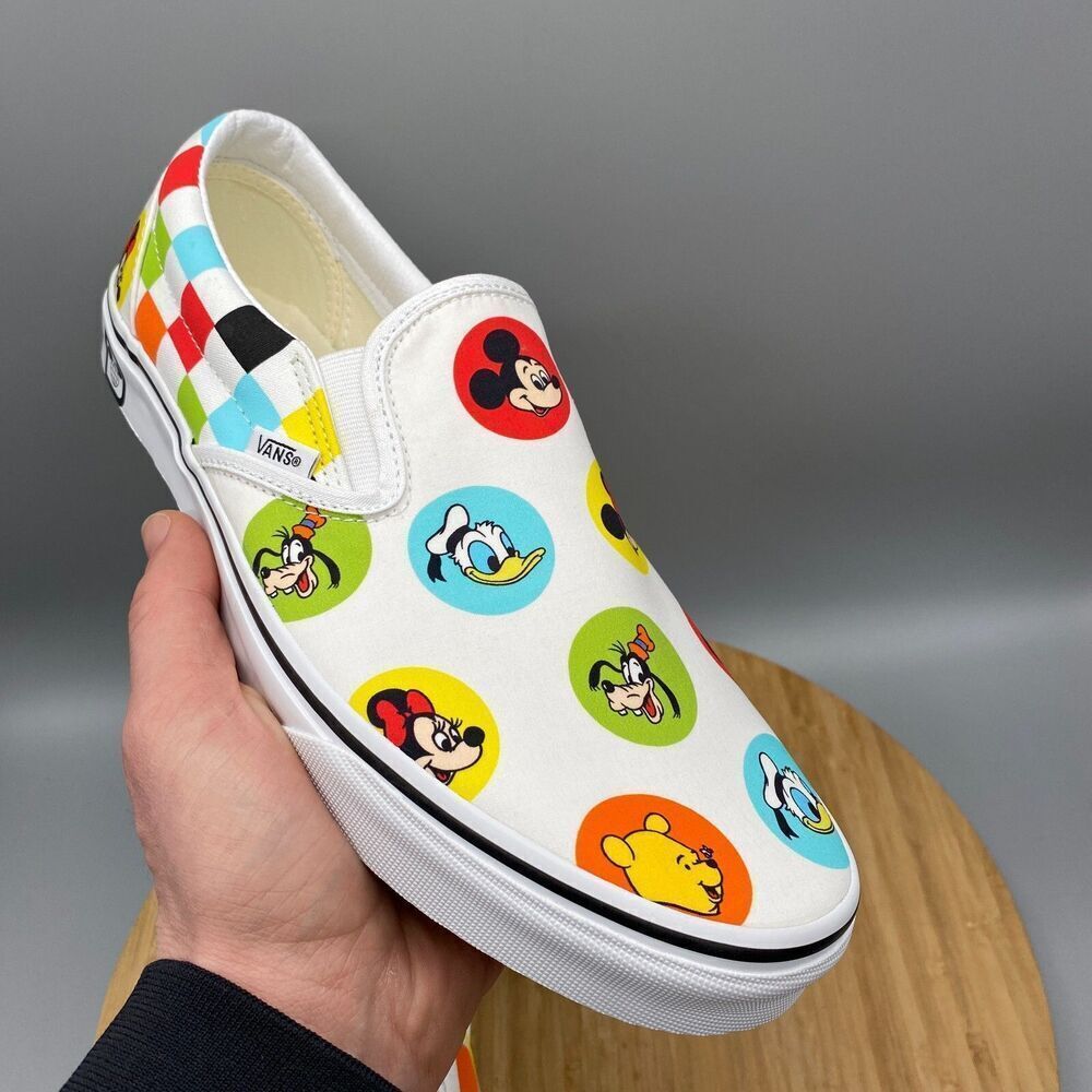 Vans Disney 50th Anniversary Mickey & Friends Slip-O White Sneaker Shoes Mens 10 - Picture 3 of 16